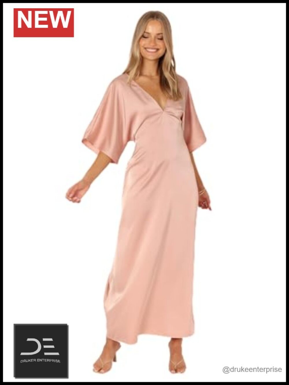 Eliza Maxi Dress Short Sleeve A-Line Back Cut Out Waist Tie